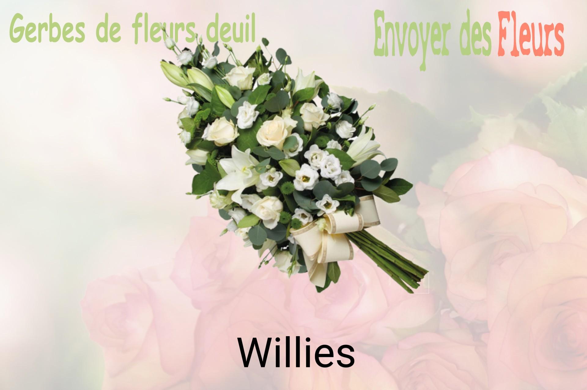 Gerbe de fleurs de deuil livrée à Willies